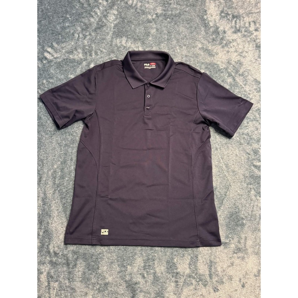 Fila Sport Golf Mens Medium M Polo Shirt Navy Blue Mesh Side Panels SKU 3216